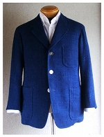 綿藍染　シャツ袖　ジャケット　京都　注文洋服